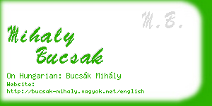 mihaly bucsak business card