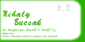 mihaly bucsak business card